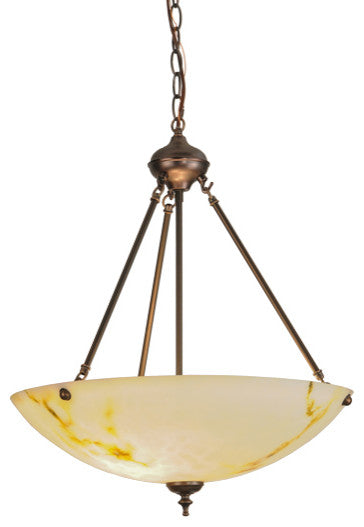 Meyda Lighting 149071 20"W Corinth White Marble Inverted Pendant