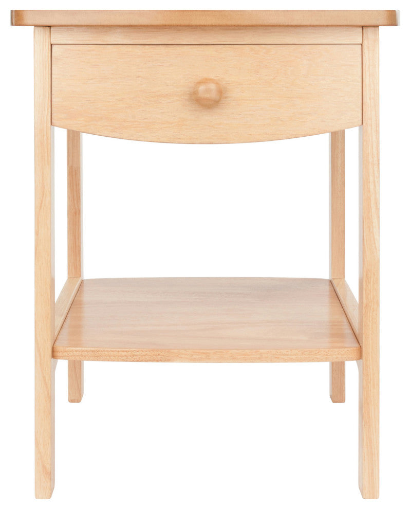 Claire Curved Accent Table, Nightstand, Natural