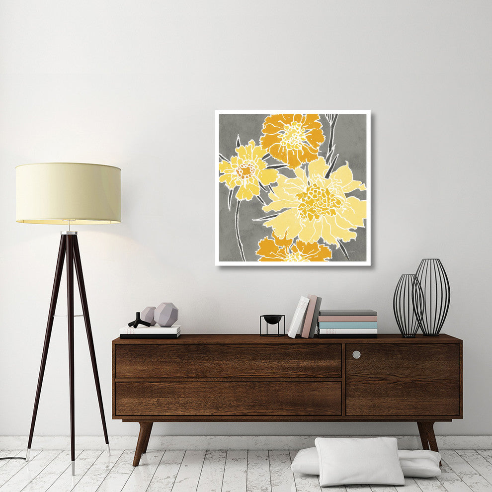 "Cloisonne Beauty I Gray Crop" Digital Paper Print by Shirley Novak, 38"x38"