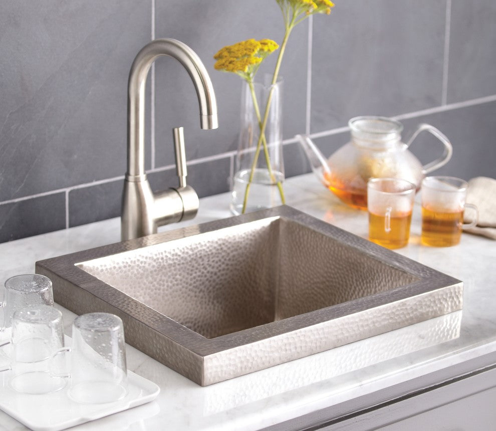 Native Trails CPS32 Manhattan 17" Drop-In Single Basin Copper Bar - Brushed