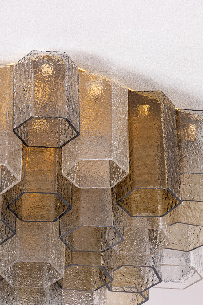 Corbett Lighting Helsinki Semi Flush, Vintage Gold Leaf, 26"Dx12.25"H