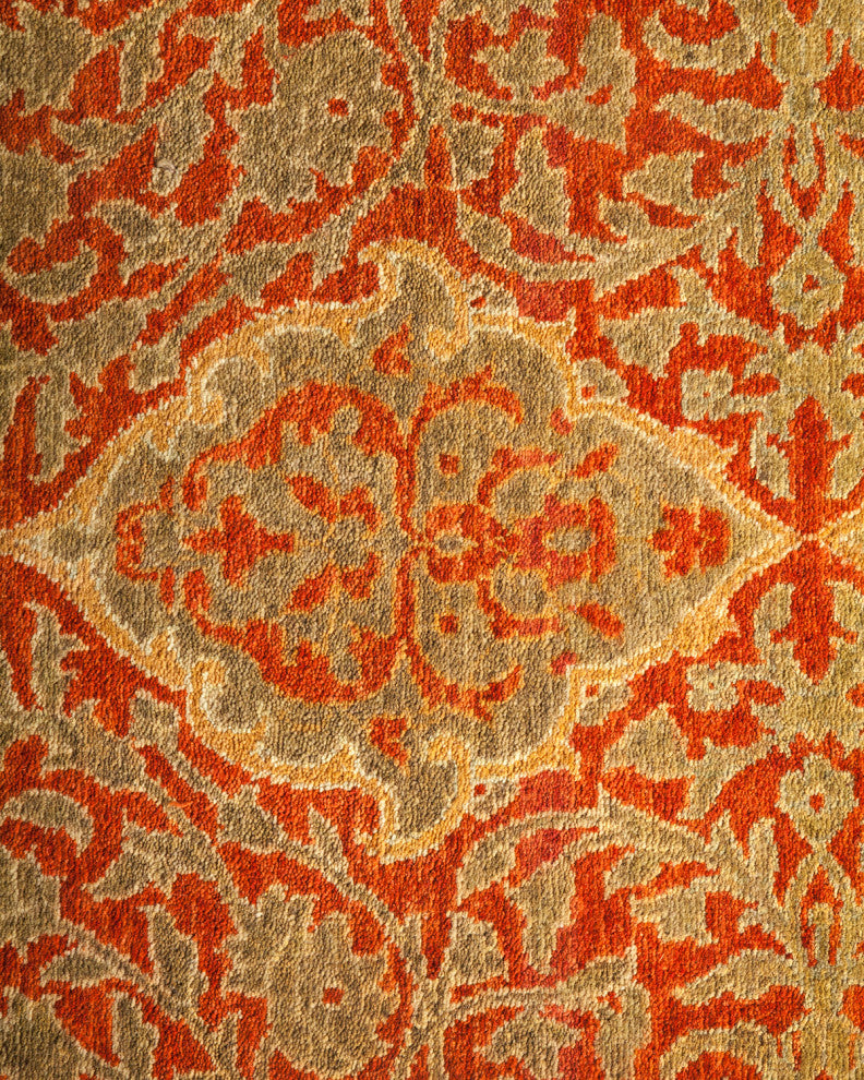 Mogul, One-of-a-Kind Hand-Knotted Runner Orange, 2'7"x15'8"