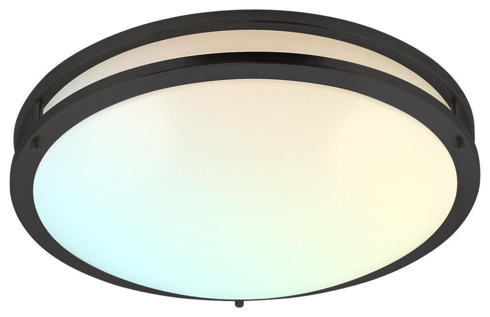 Luxrite 18" LED Flush Mount 5 Color Options 24W 2160lm Matte Black