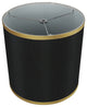 Black with Gold Trim Faux Silk Classic Drum Lampshade, 10"x10"x10"