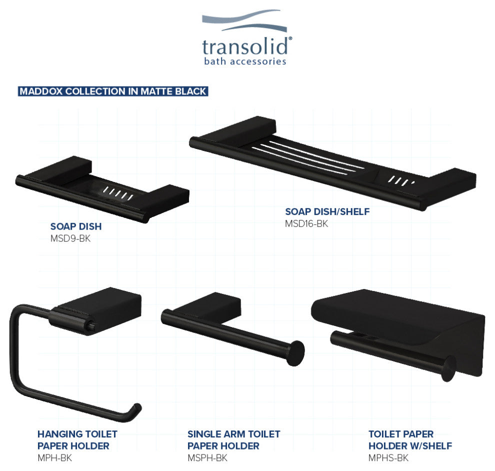 Transolid Maddox Towel Ring, Black