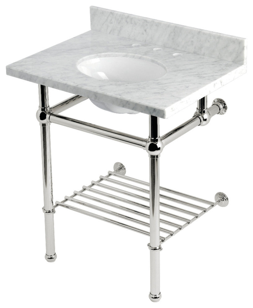 KVPB30MBB6 30" Console Sink with Brass Legs (8", 3 Hole)