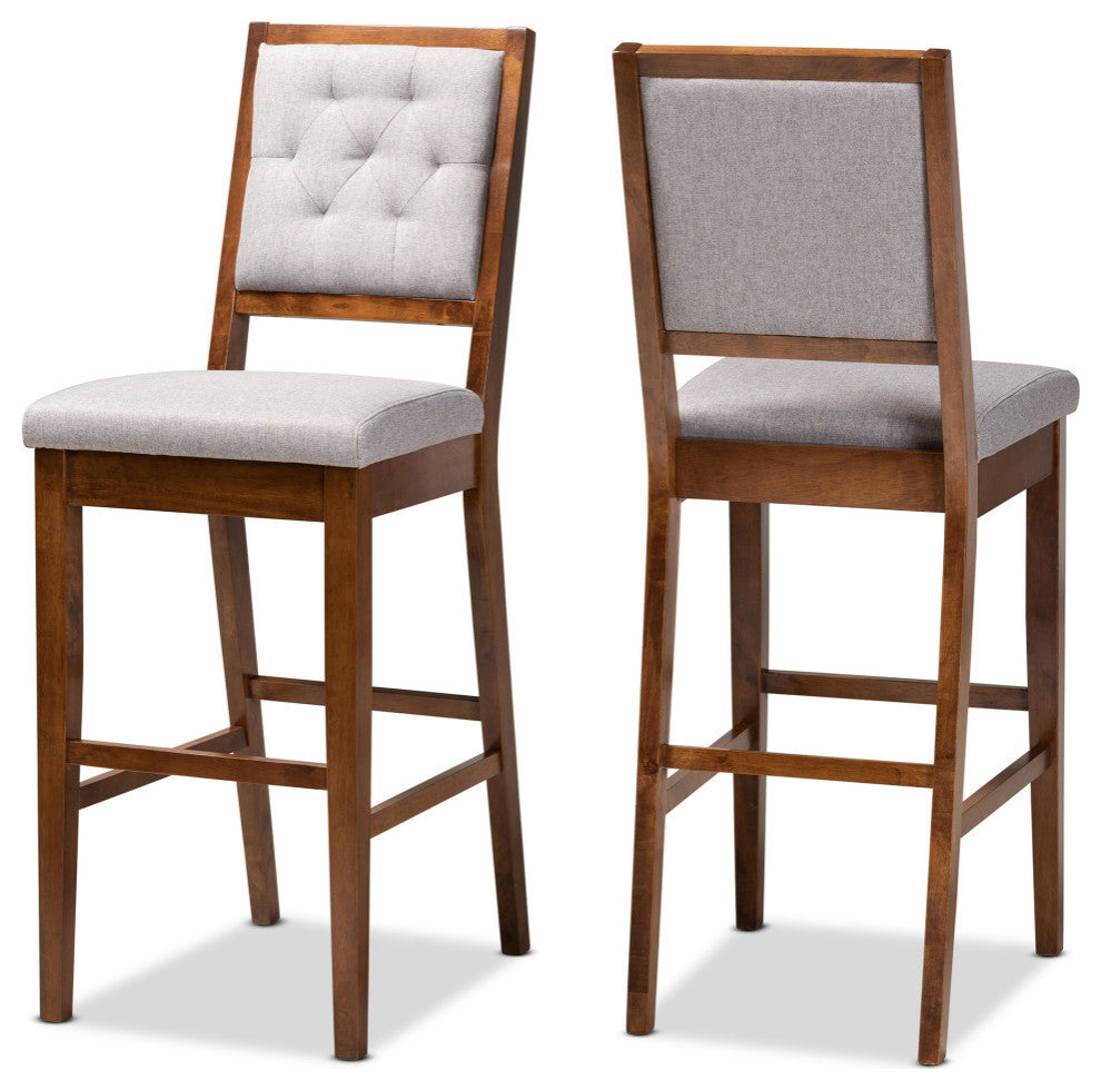 Lakenya Modern 2-Piece Bar Stools, Gray
