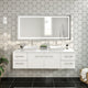 Totti Wave 60 inch White Modern Double Sink  Vanity  Top And Double Sinks