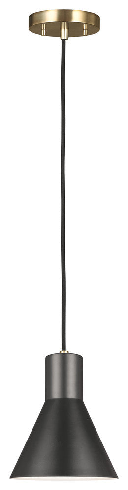 Generation Lighting Lighting 1-Light Mini Pendant, Satin Bronze