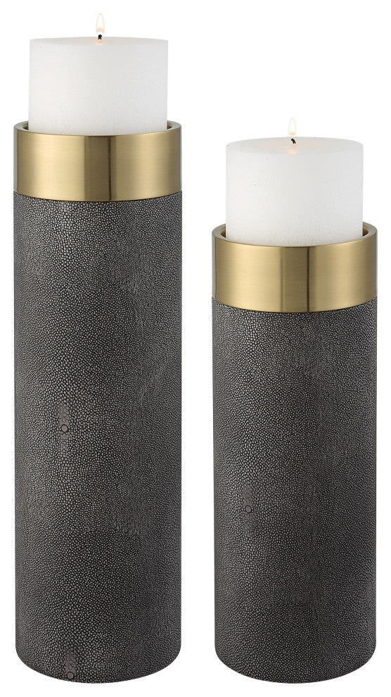 Uttermost Wessex Gray Candleholders, 2-Piece Set