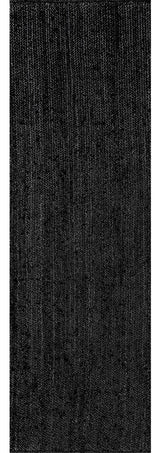 Nuloom Rigo Hand Woven Farmhouse Jute Area Rug, Black 2'6"x10'