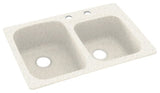 Swan 33x22x9 Solid Surface Kitchen Sink, 2-Hole, Tahiti Matrix