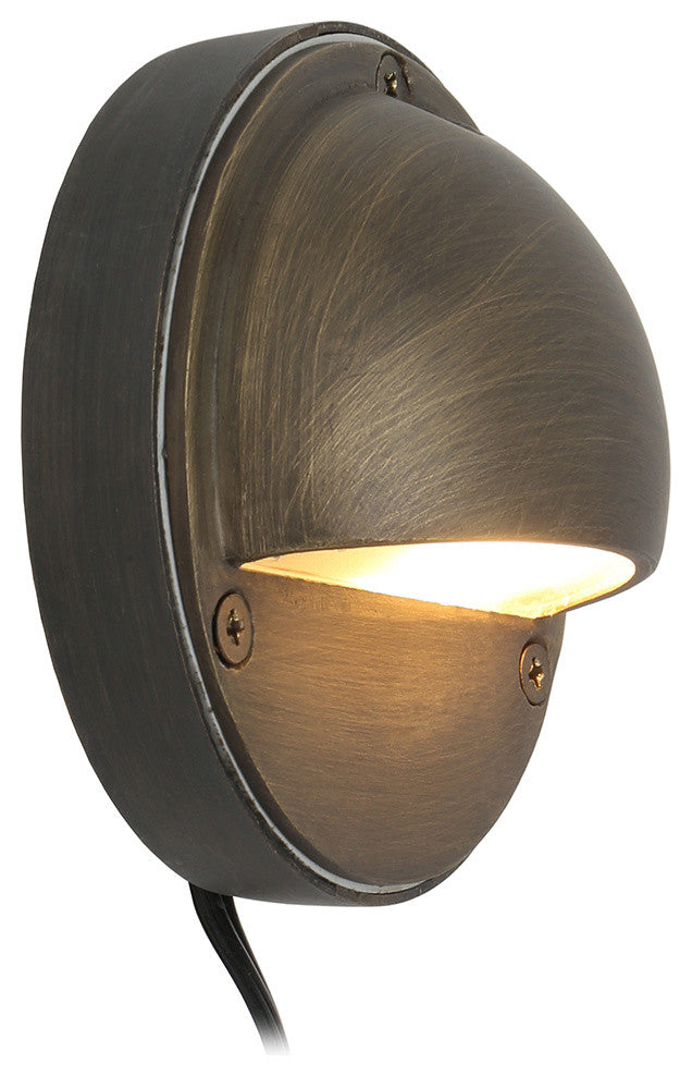 Lightkiwi Half Moon Deck Light for Low Voltage Landscape Lighting, Brass