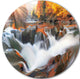 Waterfall Probiy In Prut River, Landscape Photo Disc Metal Artwork, 38"