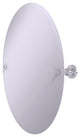 Frameless Oval Tilt Mirror with Beveled Edge, Satin Chrome