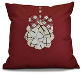Jingle Bells Pillow, Cranberry, 26"x26"