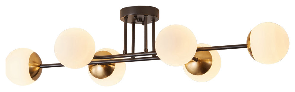 Modern Ceiling Light Flush Mount Chandelier, 6-Light