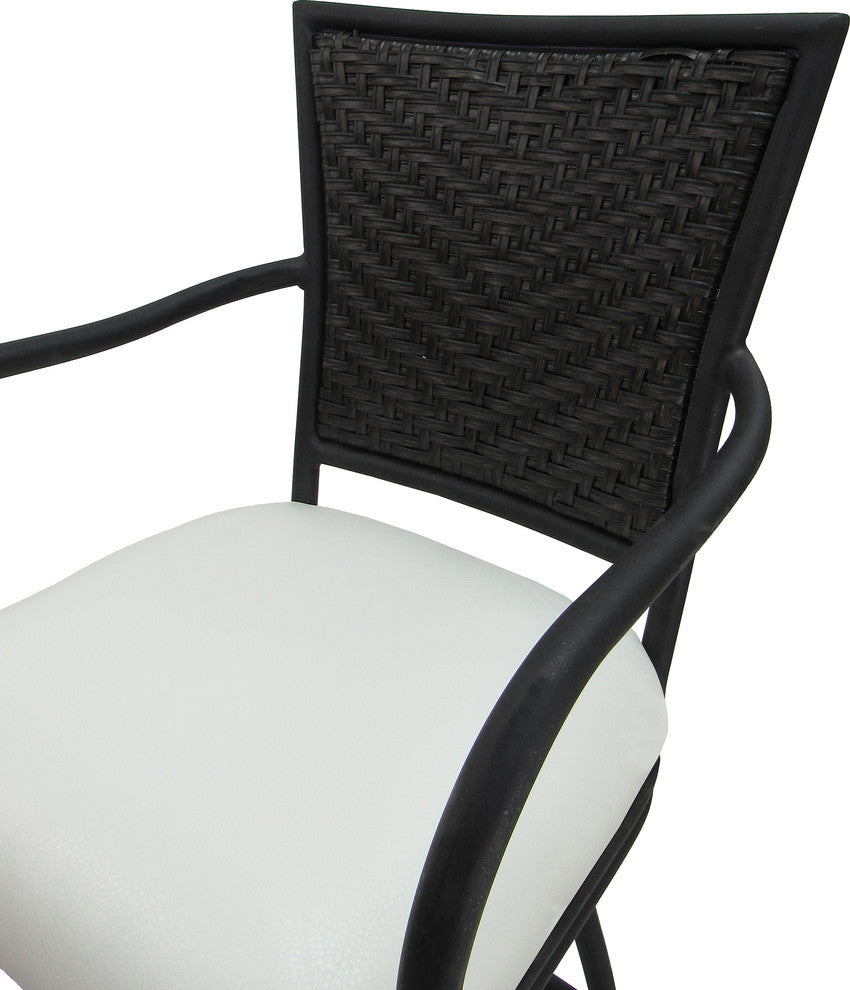 Erin Ocean Beige Black Frame Bar Stool, 30"
