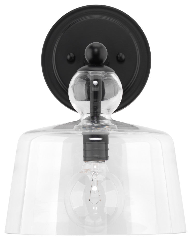 Hudson Glass Wall Sconce, Black