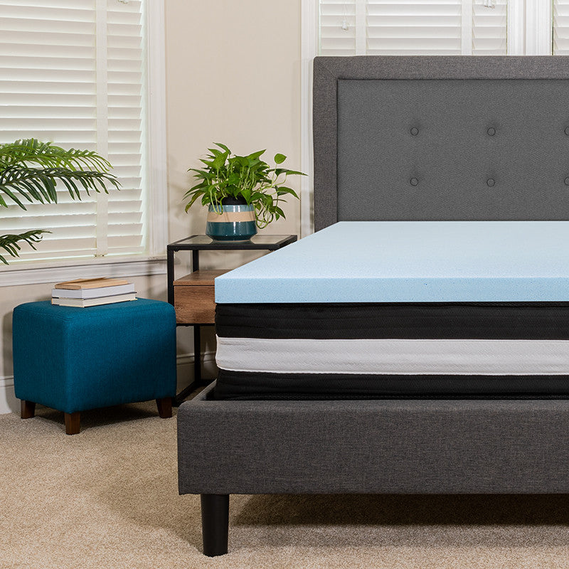 10" CertiPUR, Pocket Spring Mattress, 2" Gel Memory Foam Topper Bundle, Queen