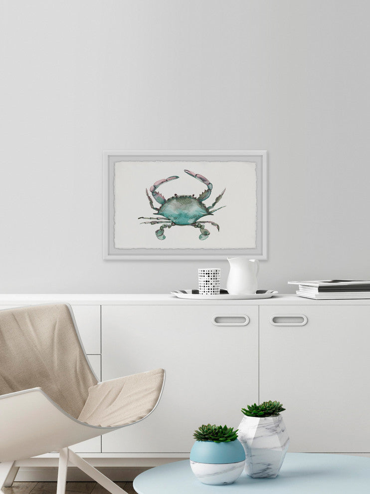 "Pastel Crab" Framed Painting Print, 24"x16"