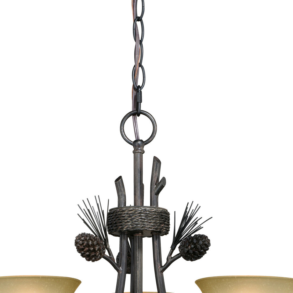 Vaxcel Lighting H0172 Sierra 3 Light 20"W Chandelier - Black Walnut