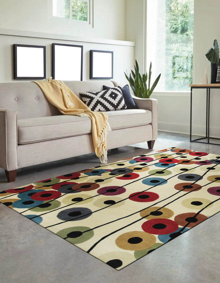 MIX Transitional Stripe Modern Tufted Area Rug