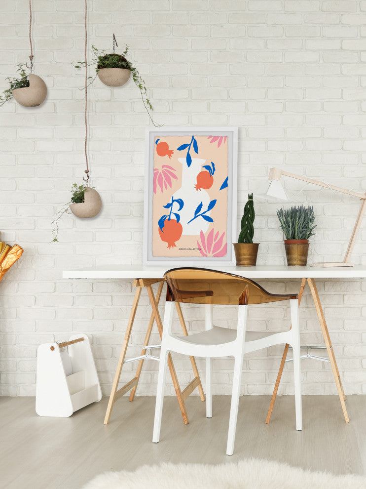 "White Vase Collection" Framed Painting Print, 30x45