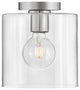 Lark Pippa 8.5" Flush Mount Ceiling Light, Polished Nickel + Clear Glass Shade