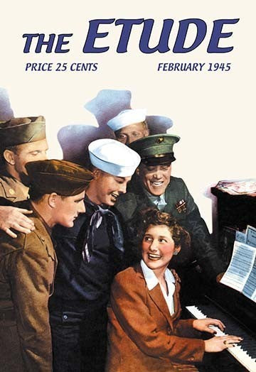 The Etude: Servicemen and Pianist- Canvas Poster 20" x 30"