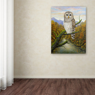 Robert Wavra 'Barred Owl' Canvas Art, 35" x 47"