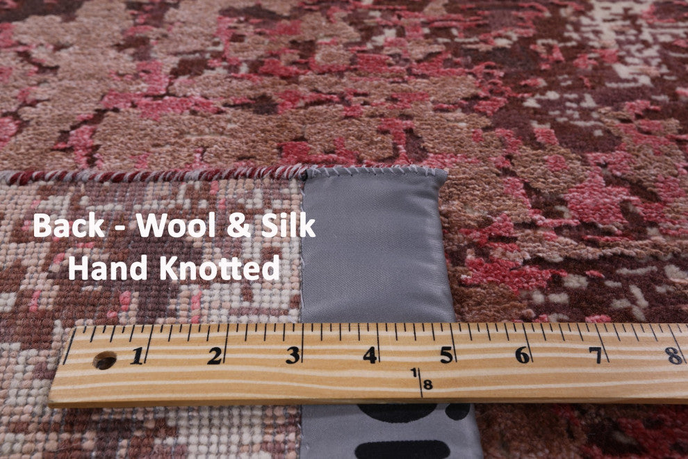 Handmade Abstract Wool and Silk Rug 5' 0" X 7' 0" Q7080