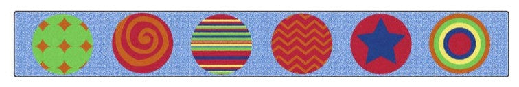 Flagship Carpets FE297-01A 13"x8' Patterned Circles Runner Seats 6 Rug