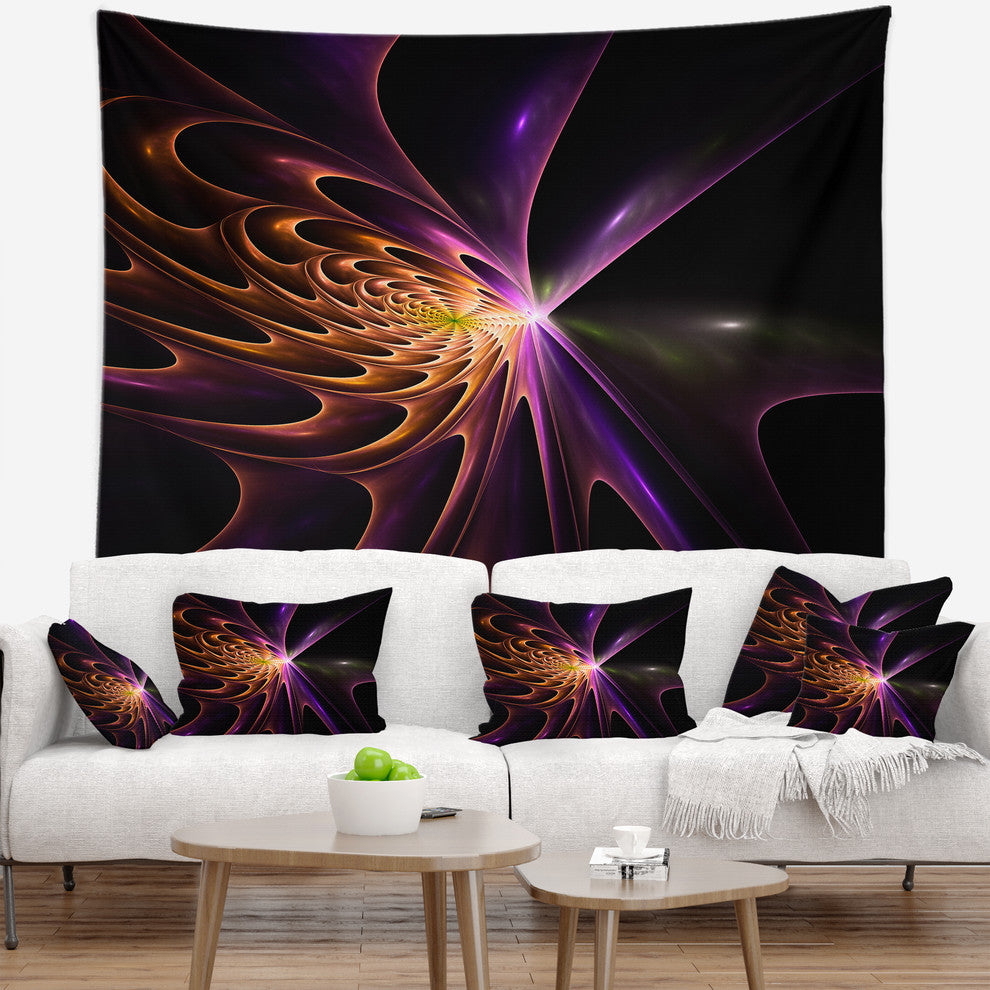 Fractal 3D Colored Bulgy Circles Abstract Wall Tapestry, 39"x32"