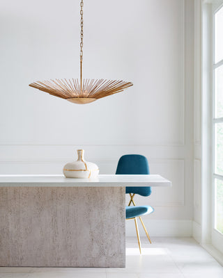 4-Light Wide Pendant, Antique Gild