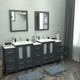 Vanity Art Vanity Set With Ceramic Top, 84", Espresso