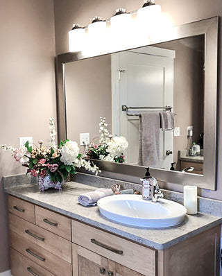 Pendleton Framed Wall Mirror, Nickel, 26"x32"