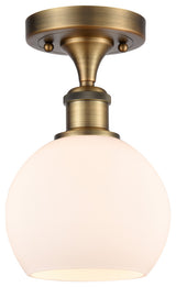 Innovations 516-1C-BB-G121-6 1 Light 6" Semi-Flush Mount, Brushed Brass