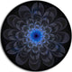 Perfect Digital Flower Art In Dark Purple, Floral Disc Artwork, 36"