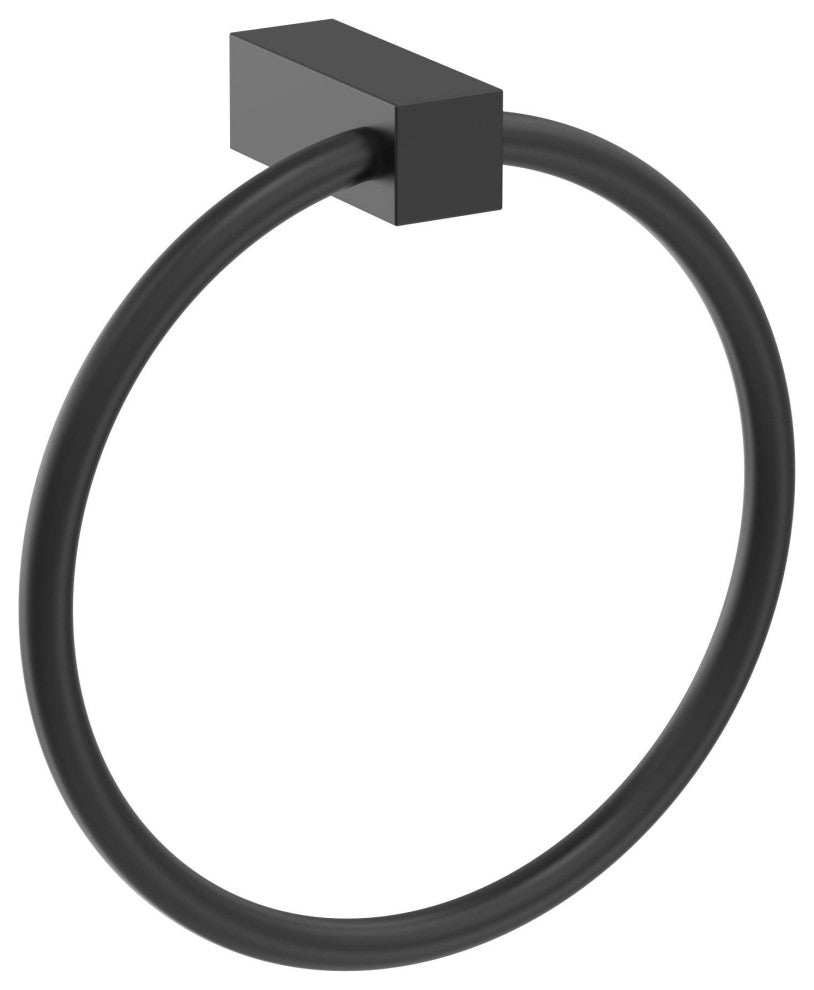 Amerock Monument Contemporary Towel Ring, Matte Black