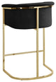 Donatella Velvet Upholstered Stool, Black