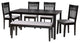 Marsala Modern Collection, Gray/Dark Brown, 6-Piece Dining Set