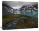 Turquoise Mountain Lake with Clouds, Landscape Canvas Art Print, 60"x28"