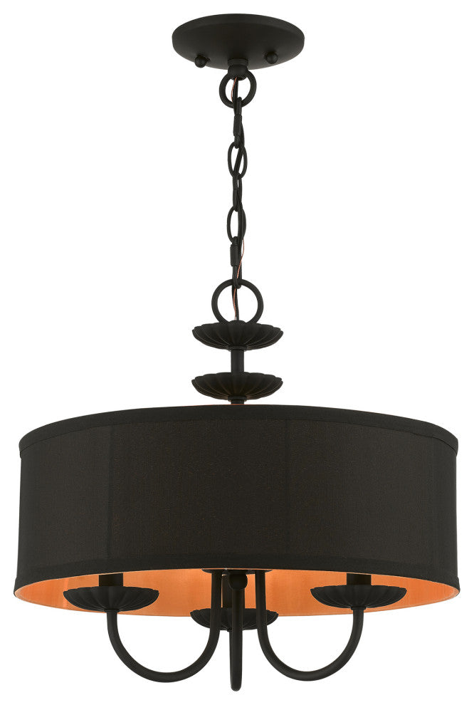 Livex Lighting 3 Light Black Pendant Chandelier