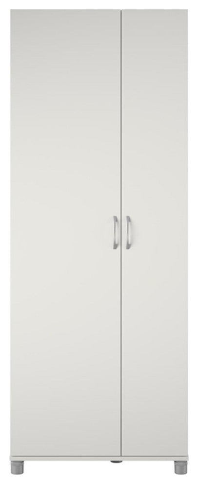 Systembuild Lory Tall Asymmetrical Storage Cabinet in White