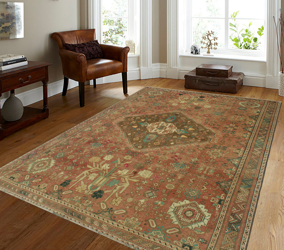 Fine Vintage Distressed Tamana Rust Rug