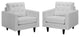 Modern White Empress Armchair Leather Set of 2