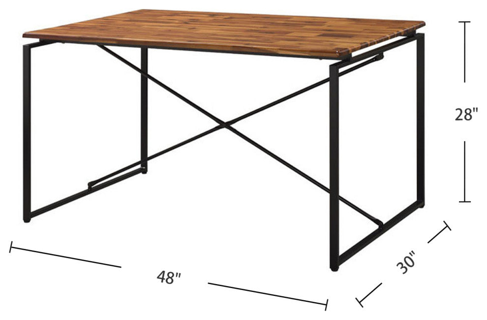 Rectangular Dining Table, Oak/Black Finish