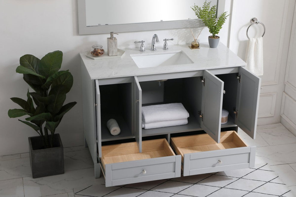 22" Traditional Grey-Light Bathroom Vanity