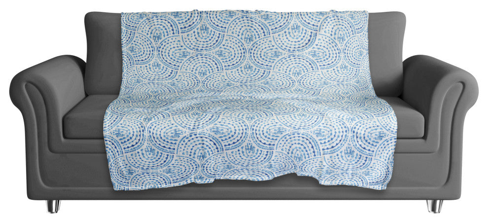 Watercolor Arcs 50 x 60 Coral Fleece Blanket